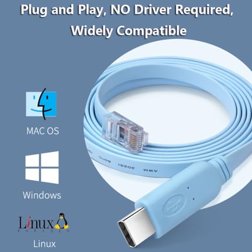USB C to RJ45 Console Cable for Networking Devices