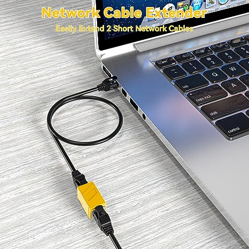 Ethernet RJ45 Coupler: Female to Female Adapter (Yellow)