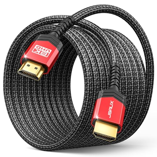 JSAUX Fiber Optic HDMI Cable 50ft - 8K, Ultra High Speed - Laptop, TV, PS5