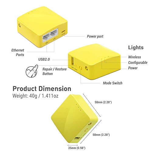 GL.iNet GL-MT300N-V2 Portable Mini Travel VPN Router