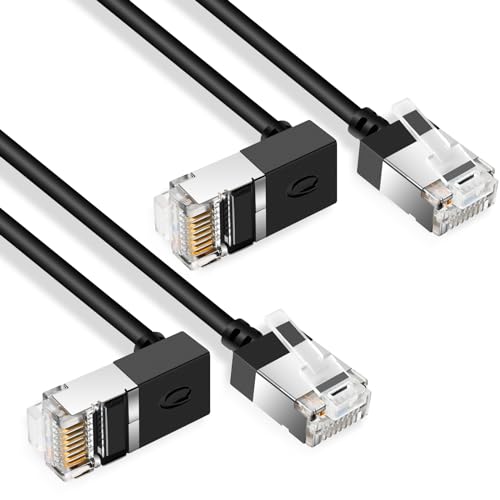 CAT6a Shield Ethernet Patch Cable 90 Degree Upward