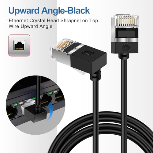 CAT6a Shield Ethernet Patch Cable 90 Degree Upward