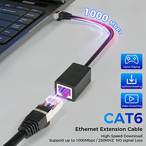5-Pack Cat 6 Ethernet Extension Cables with Angled Connectors