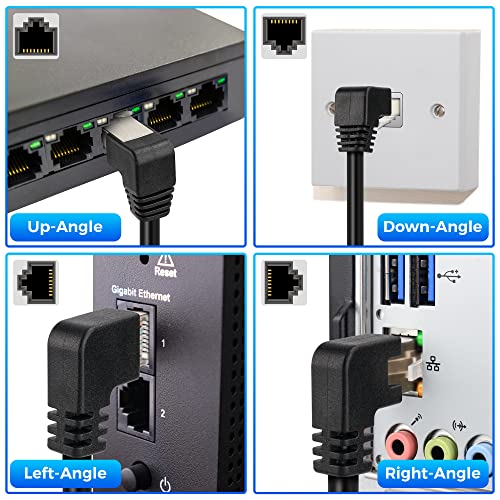 5-Pack Cat 6 Ethernet Extension Cables with Angled Connectors