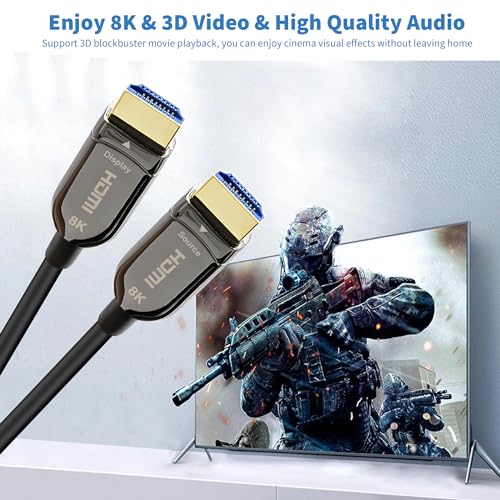 8K Fiber Optic HDMI 2.1 Cable - 100FT