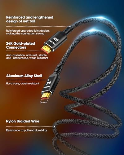 Snowkids 8K HDMI Fiber Optic Cable 50FT