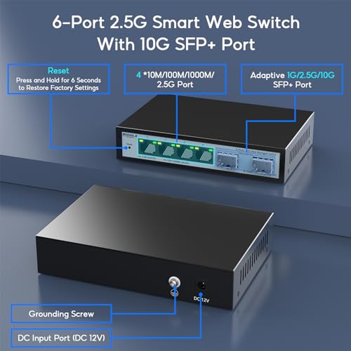 SODOLA 6 Port 2.5G Web Managed Switch