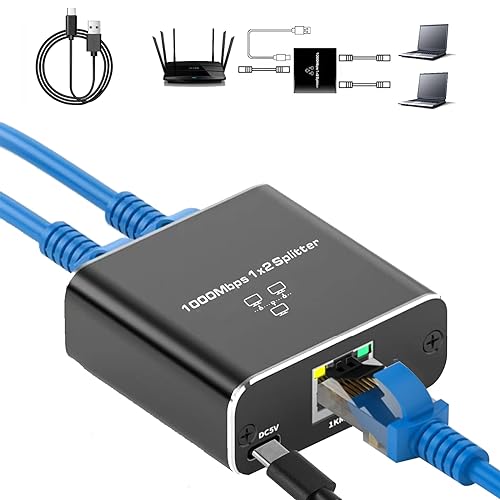 Gigabit Ethernet Splitter for High Speed Networking [2 Devices]