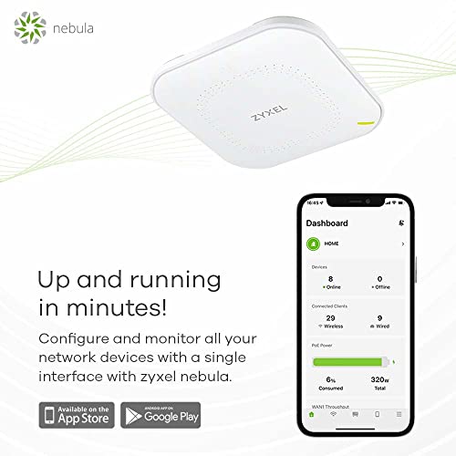 Zyxel WiFi 6 AX1800 Gigabit Access Point with Mesh