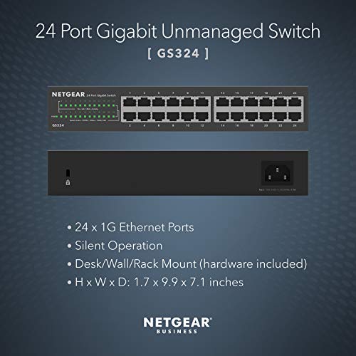 NETGEAR 24-Port Gigabit Ethernet Switch - Desktop, Wall, Rack