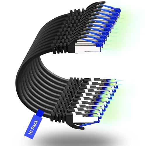 Cat8 Ethernet Patch Cables 1ft 10 Pack Slim