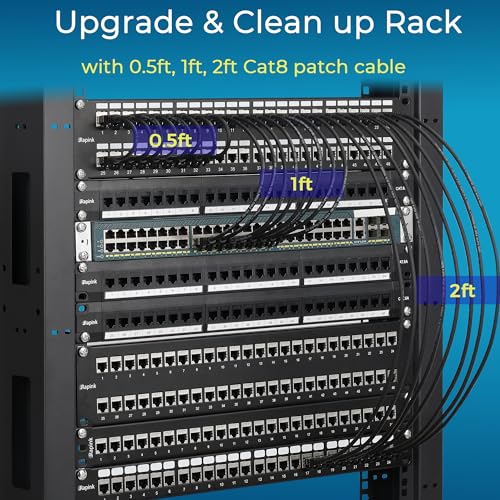 Cat8 Ethernet Patch Cables 1ft 10 Pack Slim