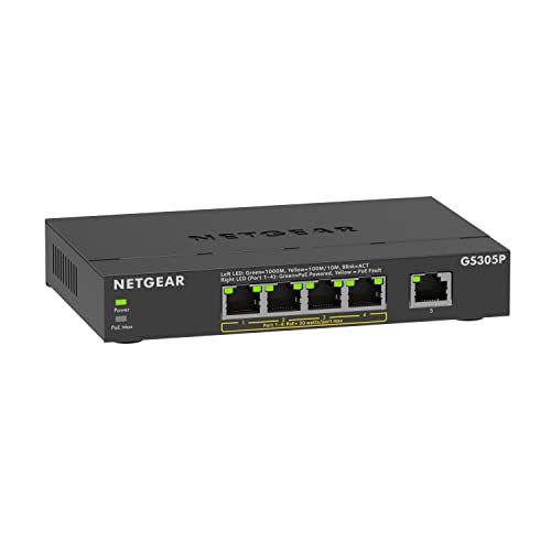 NETGEAR 5-Port Gigabit Ethernet PoE Switch - 4 PoE+