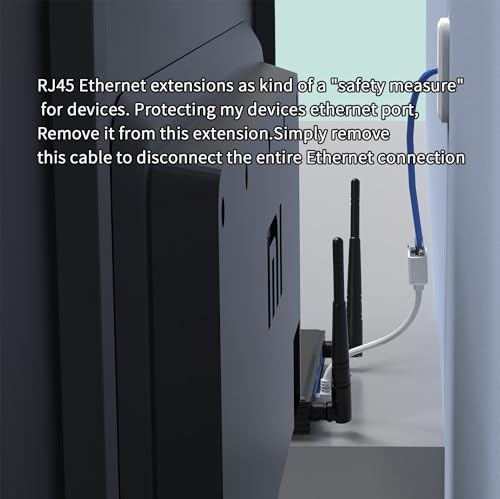 2-Pack CAT6 Ethernet Extension Cable, White, 90-Degree Angle