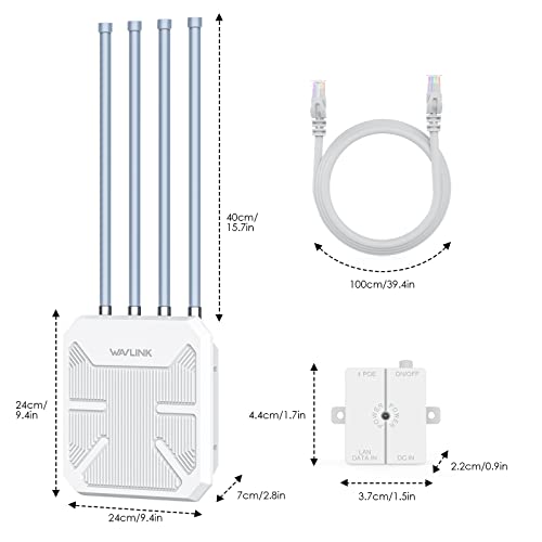 WAVLIN AX1800 Outdoor WiFi 6 Extender – Long Range
