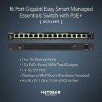 NETGEAR 16-Port PoE Ethernet Switch - Managed