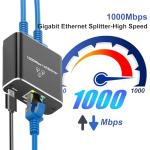 Gigabit Ethernet Splitter for High Speed Networking [2 Devices]