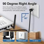 CAT6a Shield Ethernet Patch Cable 90 Degree Upward