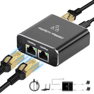 Gigabit Ethernet Splitter for High Speed Networking [2 Devices]