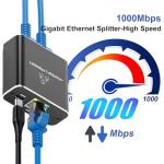 Gigabit Ethernet Splitter for High Speed Networking [2 Devices]