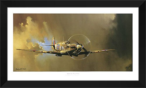 Framed Spitfire Art Print by Barrie Clark 40x28