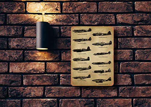 WWII Fighter Planes Metal Tin Sign - Aviation History