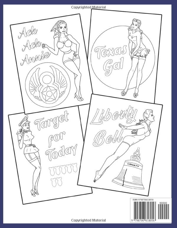 WW2 Pin Up Nose Art Colouring Book