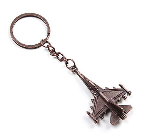 Bronze Airplane Keychain for Aviation Enthusiasts