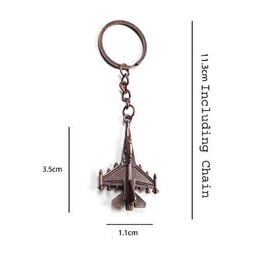 Bronze Airplane Keychain for Aviation Enthusiasts