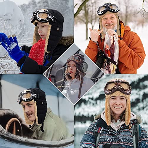 Vintage Aviator Hat and Goggles Set for Aviation Enthusiasts