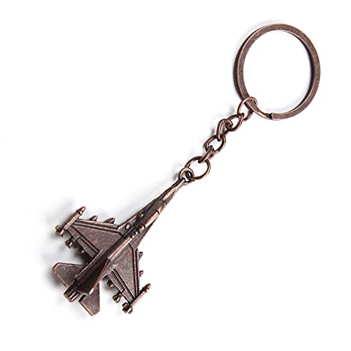 Bronze Airplane Keychain for Aviation Enthusiasts