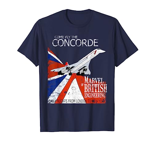 Concorde Retro Vintage British Aviation Pilot T-Shirt