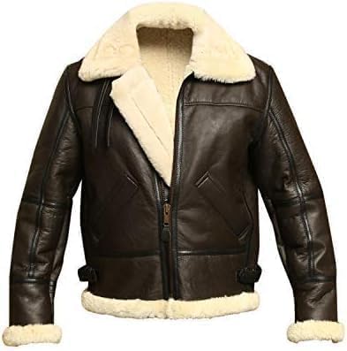 RAF Aviator Sheep Shearling Bomber Jacket for Men