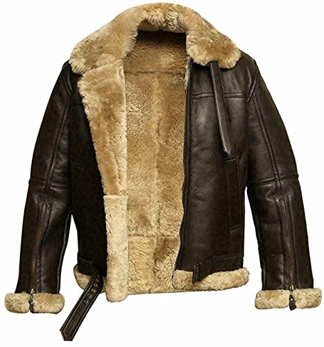 RAF Aviator B3 Sheepskin Leather Bomber Jacket Men