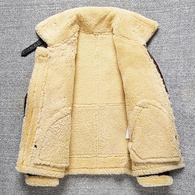 RAF Aviator Sheep Shearling Bomber Jacket for Men