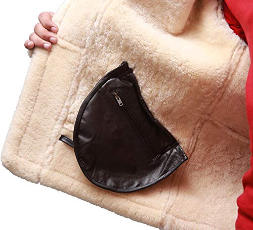 MARCO ENZOLANI Aviator Shearling B3 Bomber Jacket (Brown, l)