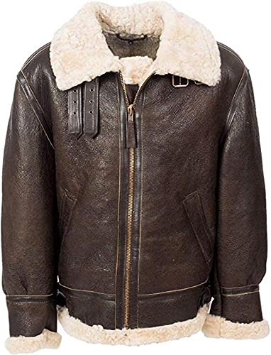 B3 Aviator Bomber Leather Jacket Sheepskin Distressed (M)