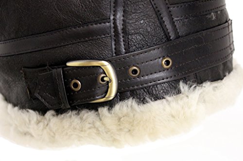 Men's Cream B3 Shearling Sheepskin Aviator Bomber Jacket