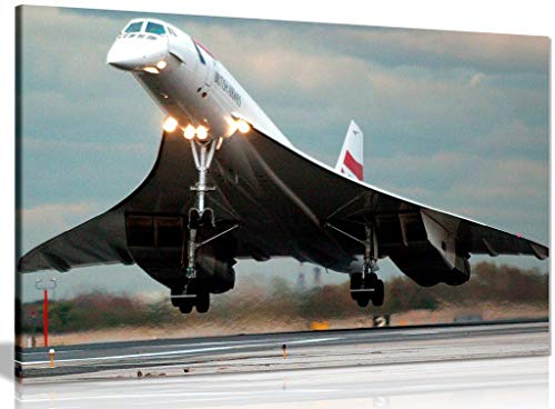 Concorde Supersonic Jet Canvas Wall Art (18x12in)
