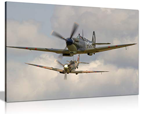 Panther Print RAF Spitfire Canvas Wall Art
