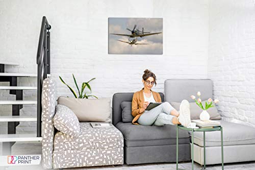 Panther Print RAF Spitfire Canvas Wall Art
