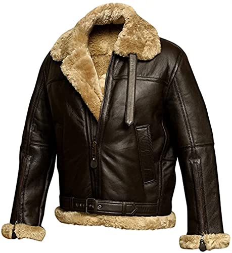 WW2 Aviator Leather Jacket - Cream Shearling Sheepskin