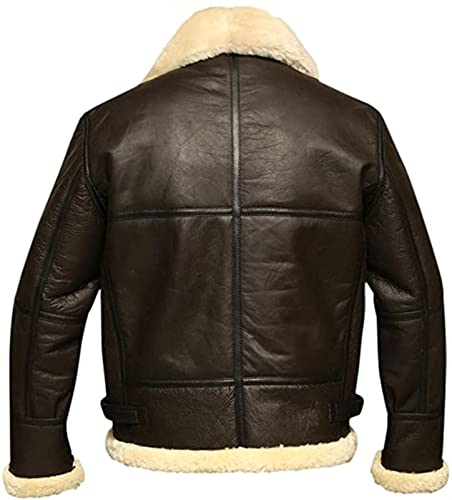 WW2 Aviator Leather Jacket - Cream Shearling Sheepskin