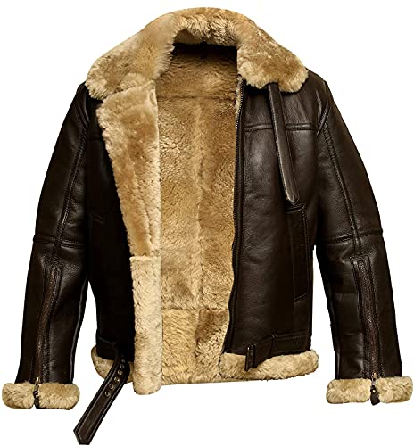 Vintage Brown Shearling B3 Bomber Jacket - Men's