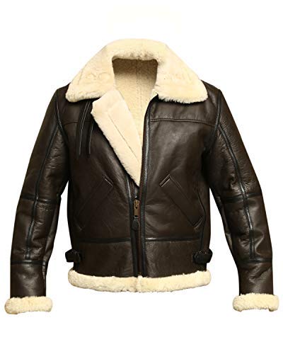 GENUSKIN Men B3 Bomber Aviator Leather Jacket