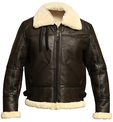 GENUSKIN Men B3 Bomber Aviator Leather Jacket