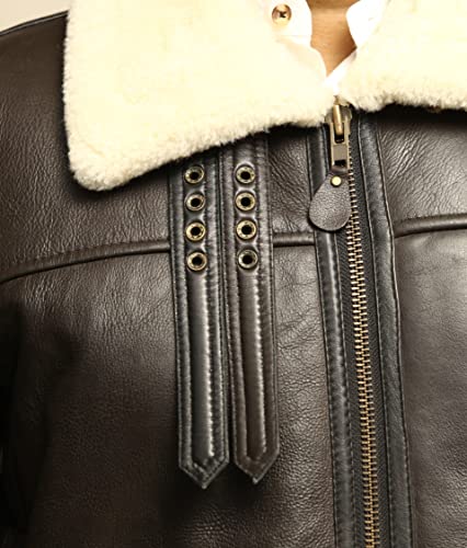 GENUSKIN Men B3 Bomber Aviator Leather Jacket