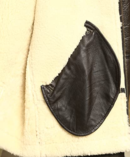 GENUSKIN Men B3 Bomber Aviator Leather Jacket