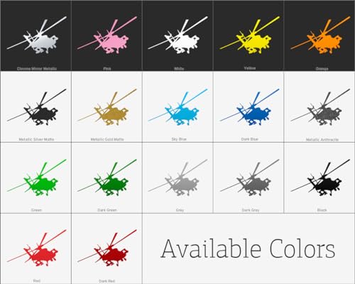 Black Apache Helicopter Aviation Vinyl Stickers 5x3.1