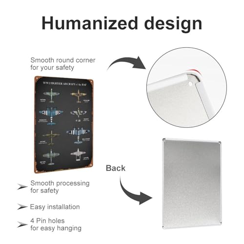 RAF WW2 Fighter Aircraft Vintage Metal Tin Sign